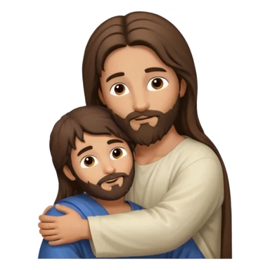 Niño abrazando a Jesús de Nazareth sticker