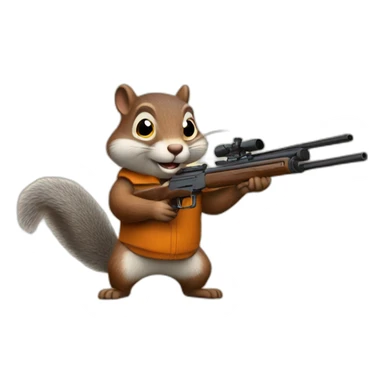 squirrel with a shotgun sticker