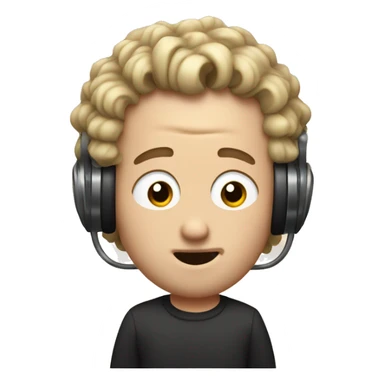 white man with short curl hair goes to the face with nose piercing sing in a mic sticker