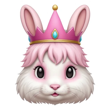 bunny with pink crown sticker