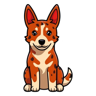 cute red heeler cattle dog head with characteristic red speckled coat and alert expression sticker