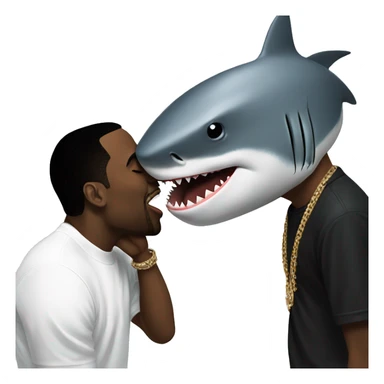 Shark kissing p diddy sticker