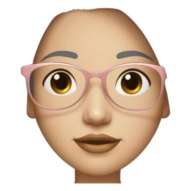 young white girl with rose gold glasses and black straight hair sticker