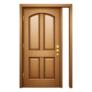 a wooden door that is wide open. The door is not closed, it is open! The door frame is simple and matches the wood tone of the door. sticker