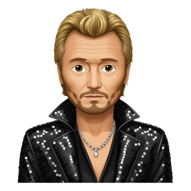 Johnny Hallyday with black sequin outfit sticker