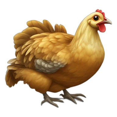 poule sur tortue sticker