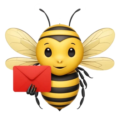 using this image, make the bee hold a red card like a referree sticker