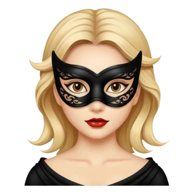 a beautiful girl wearing mask sticker