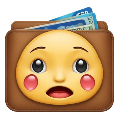 emoji that has no job and is crying with a open wallet and no money in it sticker