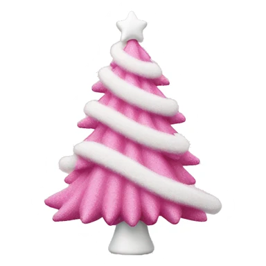 Pink Christmas tree with white ornaments sticker