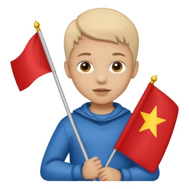 Flag holder kid sticker