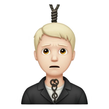 A man's neck hanging in a rope and suicide  sticker