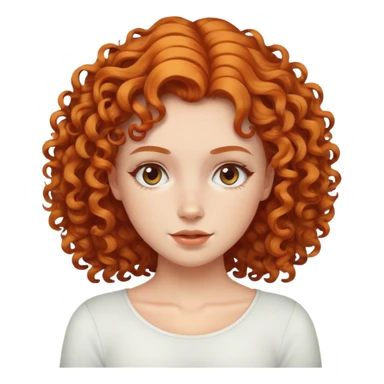 White curly ginger girl sticker