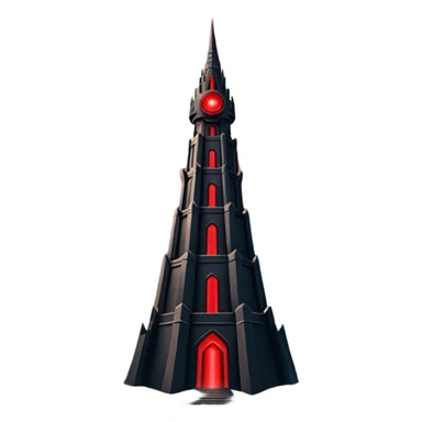 Barad Dúr from Lord of the Rings, Dark, giant Tower, with red laser beams shooting into the sky sticker