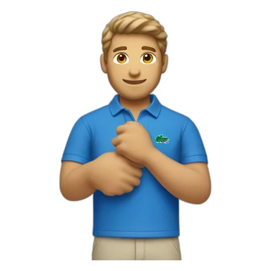 Lacoste white friends man with blue polo shirt sticker