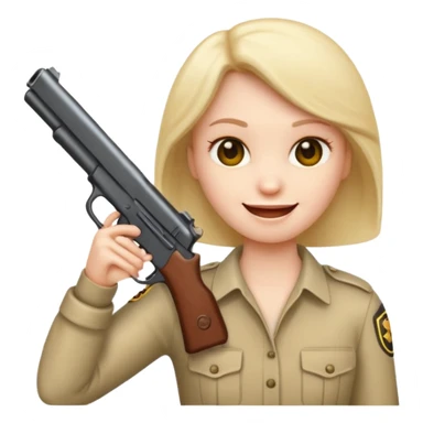 Emoji smiling and holding gun to its head sticker
