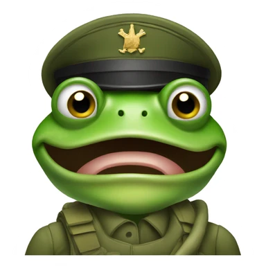 A frog in the military sticker