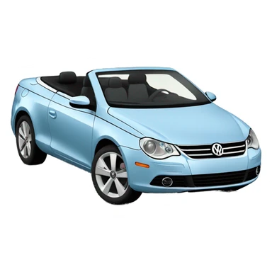 2008 light blue volkswagen eos convertible with cream interior sticker