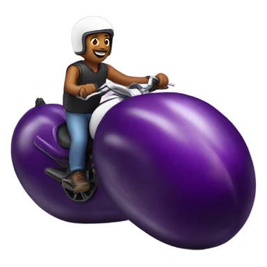 Biker riding an eggplant sticker