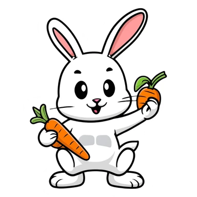 bugs bunny cartoon rabbit with carrot sticker