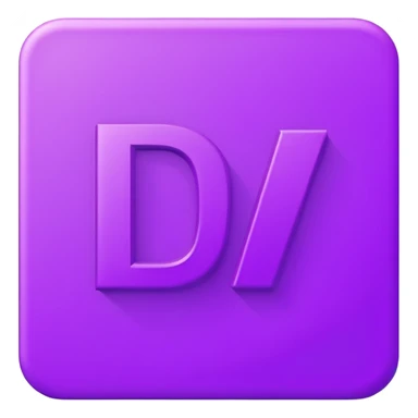 Illustration of simple Typography bold style lettering in purple, the letters "DV", isolated, flat vector design. No emoji icons, no emoji faces, no human figures, 4k hd professional quality sticker