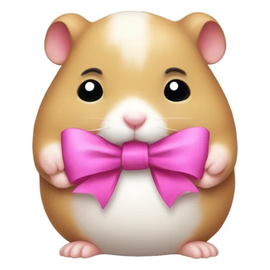 Sad hamster with a pink bow over it’s head sticker