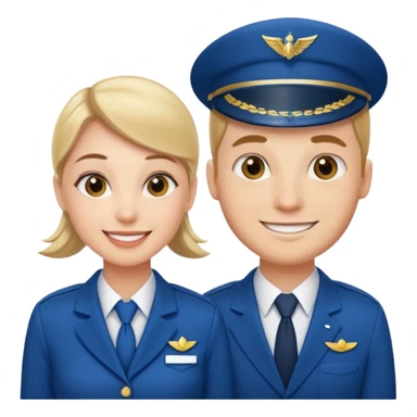 female flight attendant working with her male colleague sticker