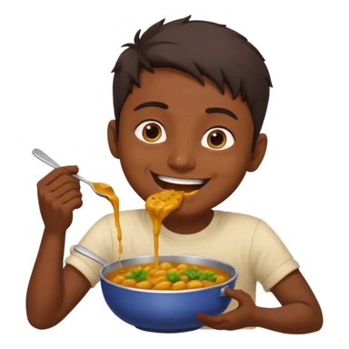 fat indian person chugging curry sticker