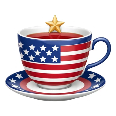 Us flag teacup sticker
