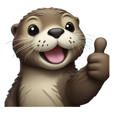 sea otter thumbs up sticker