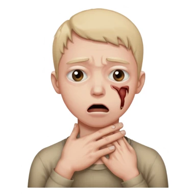 Make someone choke themselves like choking emote when you do smth wrong sticker