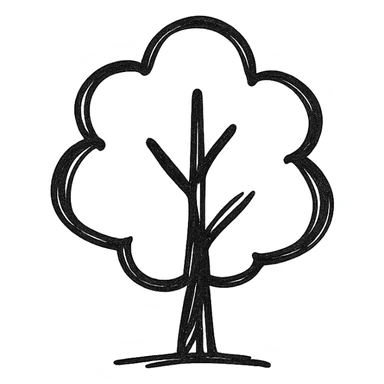 hand drawn outlined icon of a tree, no fill sticker