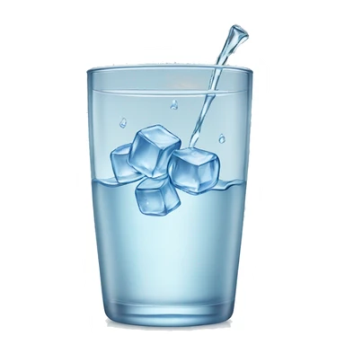 Glass of water with ice cubes  sticker