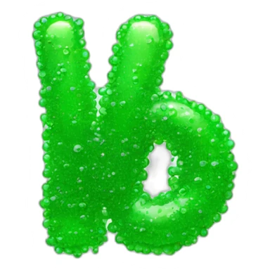 Letter W in a green bubbly format. looking like a balloon sticker