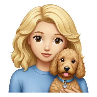 Goldendoodle with blonde girl sticker