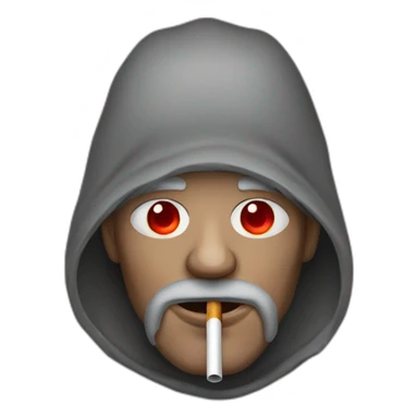 Homeless man with red eyes smoking sticker