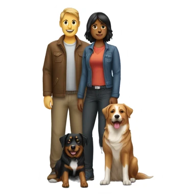 man woman with Collie Rottweiler dog sticker
