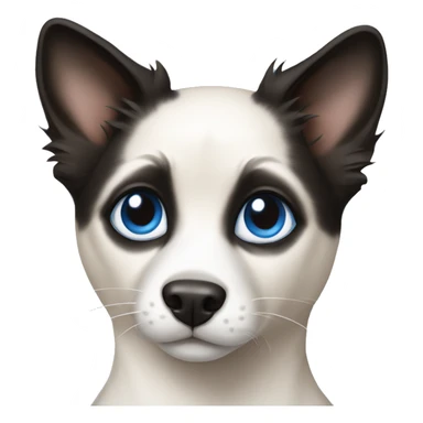 Siamese cat with blue eyes and black border collie sticker