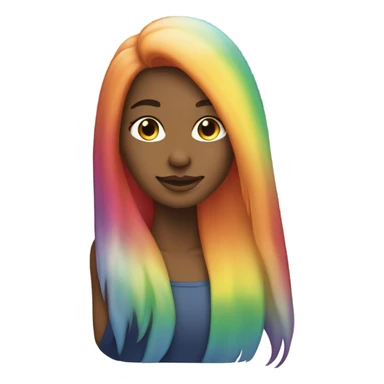 Beautiful woman with rainbow ombré hair sticker