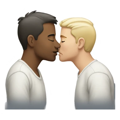 Two white men kissing sticker
