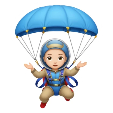 Skydiving girl baby shaman with parachute and UFO blue sticker