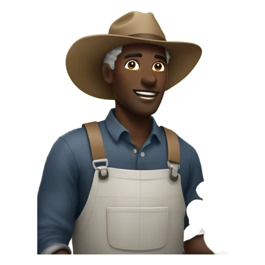 A black farmer working at a cotton field sticker