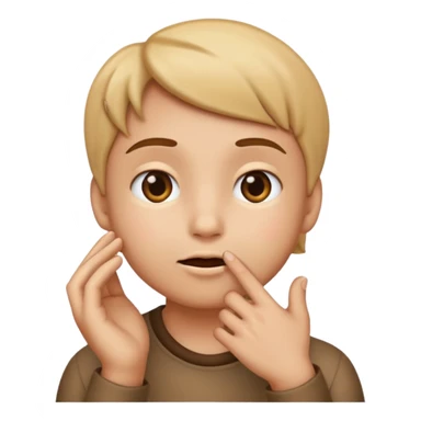 🤔this emoji with an innocent suspicious but also smirking 😏 expression looking up, but with that same hand sticker