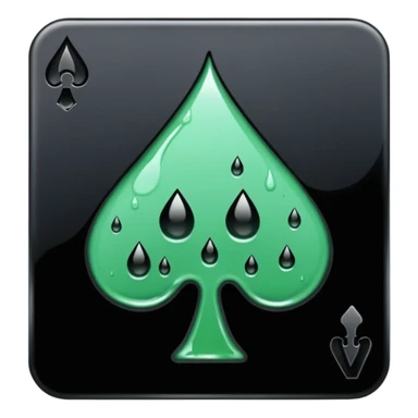 Ace of spades black very  slimey drip effect. White background sticker