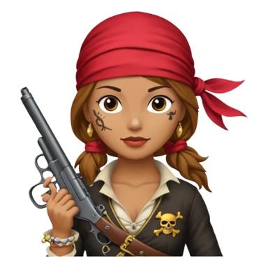 Lady Pirate With Gun. sticker