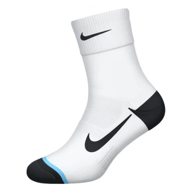 white sock, with black nike logo socks sticker