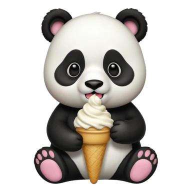 Panda eating ice cream sticker