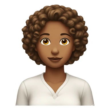 girl with brown curly hair giving a side eye sticker
