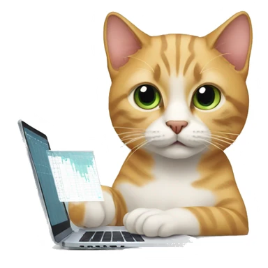 cat analyzing data sticker