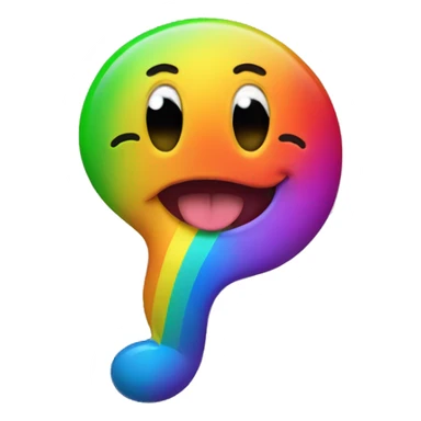 A rainbow-colored emoji sticking out its tongue sticker